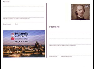 PSo 35 PHILATELIA mit T'card Köln 1994, ** wie verausgabt