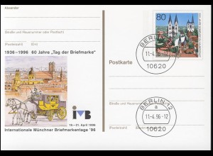 PSo 41 Briefmarkenbörse München Tag der Briefmarke 1996, VS-O Berlin 11.04.1996