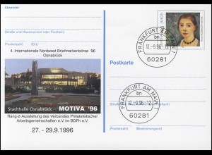 PSo 43 Briefmarkenbörse Osnabrück 1996, VS-O Frankfurt 12.09.1996