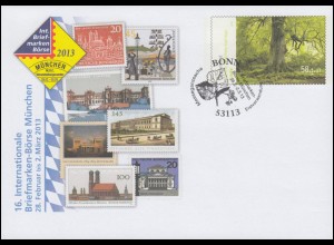 USo 283 Briefmarken-Börse München 2013, EV-O Bonn 7.2.13