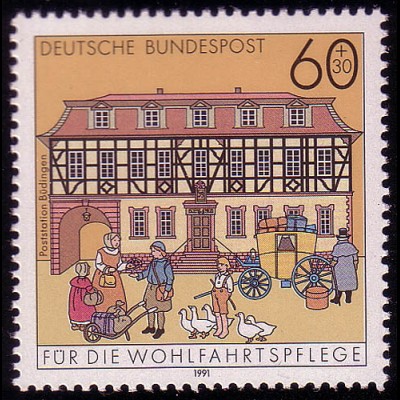 1564 Poststation Büdingen 60+30 Pf **