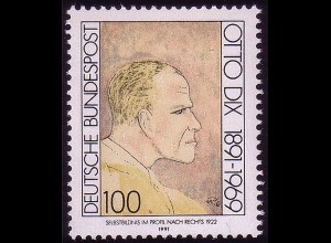 1573 Otto Dix 100 Pf, original postfrisch **