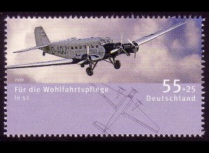 2672 Wofa Luftfahrzeuge 55+25 C Junkers Ju 52/3m ** postfrisch