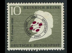 229Vb Heinrich Heine Wasserzeichen P normalstehend, O gestempelt
