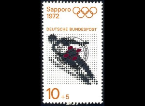 684 Olympische Spiele 10+5 Pf Skispringen aus Block O