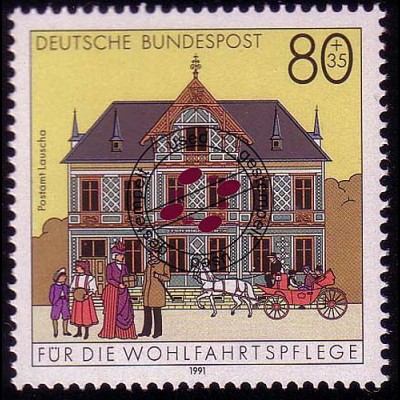 1566 Postamt Lauscha 80+35 Pf O gestempelt