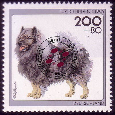 1801 Jugend Hunderassen 200+80 Pf Wolfsspitz O