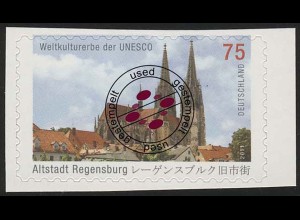 2850 UNESCO Regensburg SELBSTKLEBEND aus Folienblatt 14, O gestempelt