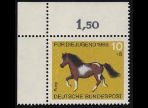 578 Jugend Pferde 10+5 Pf Pony ** Ecke o.l.