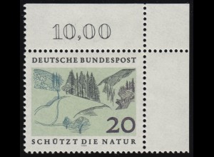 592 Naturschutzjahr 20 Pf Mittelgebirge ** Ecke o.r.