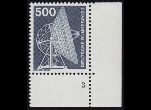 859 Industrie 500 Pf Radioteleskop ALTE Fluo ** Ecke FN3