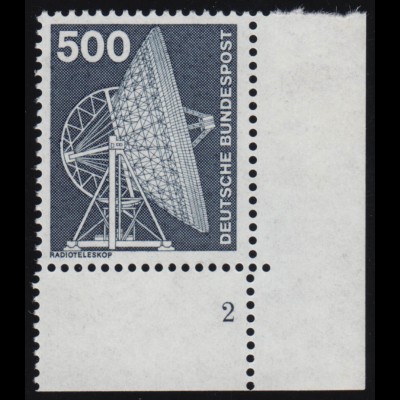 859 Industrie 500 Pf Radioteleskop NEUE Fluo ** Ecke FN2