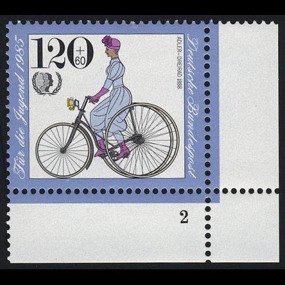 1245 Jugend Historische Fahrräder 120+60 Pf ** FN2
