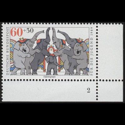 1411 Zirkus 60+30 Pf Elefanten ** FN2