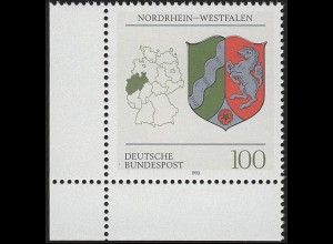 1663 Nordrhein-Westfalen 100 Pf ** Ecke u.l.