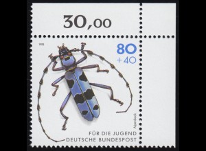 1666 Käfer Alpenbock 80+40 Pf ** Ecke o.r.