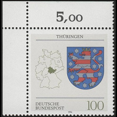 1716 Thüringen ** Ecke o.l.