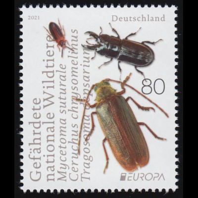 3605 EUROPA - Gefährdete nationale Wildtiere: Drei Käferarten, ** postfrisch