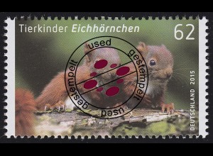 3124 Tierkinder - Eichhörnchen nassklebend, gestempelt O