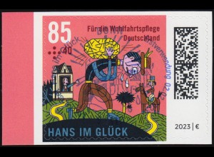 3750 Hans im Glück 85 Cent, selbstklebend aus Folienblatt 123, EV-O Bonn