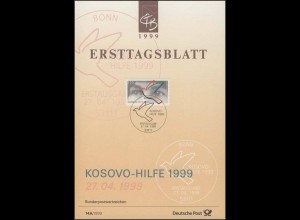 ETB 14A/1999 - Kosovo-Hilfe, Friedenstaube