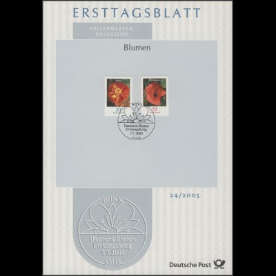 ETB 24/2005 Blumen, Tagetes 0,20 Euro / Klatschmohn 0,55 Euro