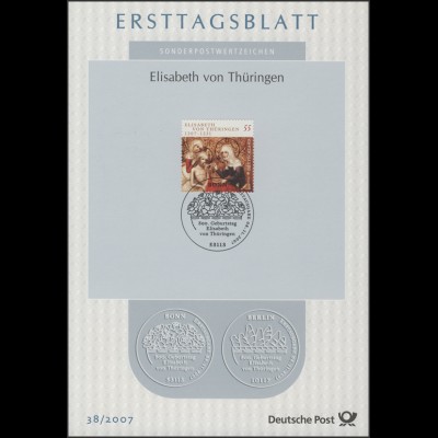 ETB 38/2007 Elisabeth von Thüringen, Patronin der Armen und Ausgestoßenen