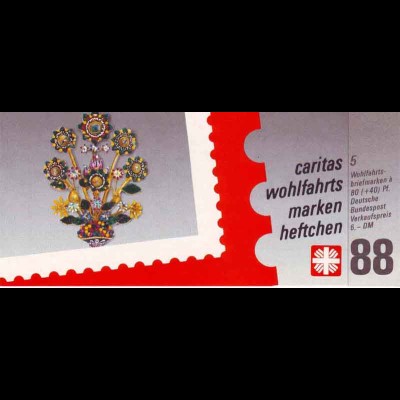 Caritas/Wofa 1988 Gold & Silber - Blütenstrauß 80 Pf, 5x1386, postfrisch