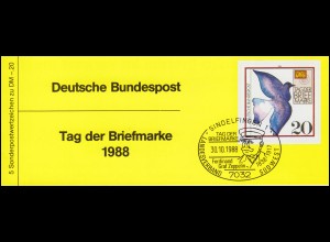 APHV Tag der Briefmarke 1988, Brieftaube, SSt SINDELFINGEN 30.10.88
