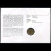 Bund Numisbrief 60 Jahre Einführung der Deutschen Mark - 1 DM vergoldet 