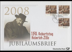 2640 Grafiker und Maler Heinrich Zille 2008 - Jubiläumsbrief