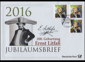 3211 200. Geburtstag von Ernst Littfaß 2016 Jubiläumsbrief
