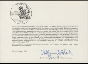 MinKa 30/1993 Mathias Klotz, Geigenbauer