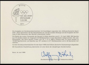 MinKa 18/1996 Sporthilfe: Olympische Spiele, Kunstturnen