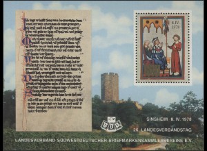 Sonderdruck 26. LV-Tag Südwest Sinsheim 1978 - Geschichte Mittelalter, **