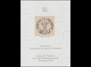 Sonderdruck Rumänien Nr. 1 Neudruck Salon Hamburg 1984 FAKSIMILE