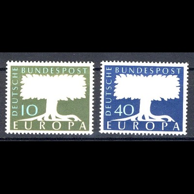 Europaunion 1957 Bundesrepublik 268-269v (geriff. Gummierung), Satz ** / MNH