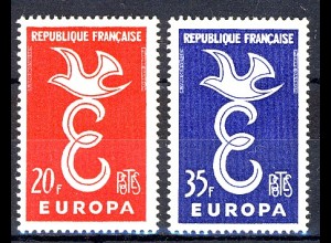 Europaunion 1958 Frankreich 1210-1211, Satz ** / MNH
