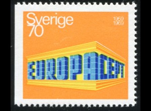 Europaunion 1969 Schweden 634Dl, Marke links geschnitten ** / MNH