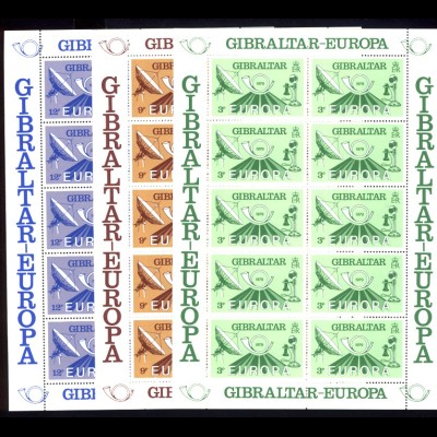 Europaunion 1979 Gibraltar 392-394 als Kleinbogen-Satz, postfrisch ** / MNH