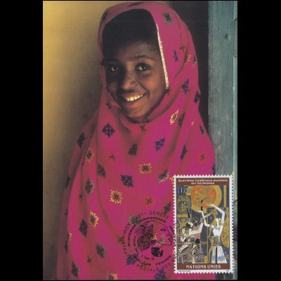 MK 35 von UNO Genf 272 Betende Frauen 1995, amtliche Maximumkarte