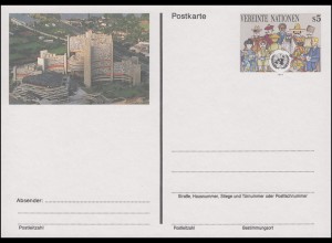 UNO Wien Postkarte P 6 Völker der Erde 5 Schilling 1993, ungebraucht **