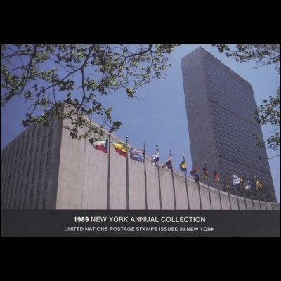 UNO New York Jahressammelmappe Souvenir Folder 1989, postfrisch **