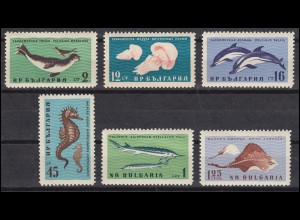 Bulgarien 1243-1248 Tiere im Schwarzen Meer 1961, ** / MNH