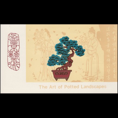 Gedenkkarte China 1676-1681 Miniaturlandschaften: Bonsaipflanzen 1981, ESSt 