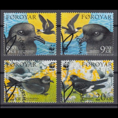Dänemark-Färöer 530-533 Naturschutz 2005: Sturmschwalben, 4 Werte, Satz ESSt 