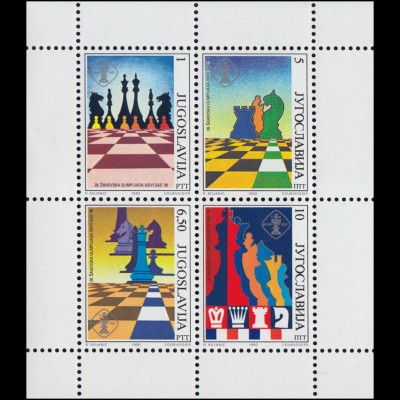 Jugoslawien Block 38 Schach-Olympiade 1990, gezähnt, ** / MNH
