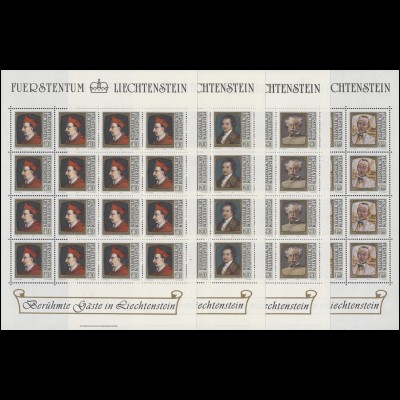 784-787 Gemälde berühmter Gäste in Liechtenstein 1981, Kleinbogen-Satz **