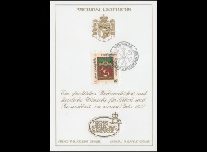 Liechtenstein 932 Weihnachten - Grußkarte zum Jahreswechsel 1988