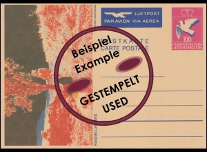 Liechtenstein Postkarte P 84 Taube: Ruggeller Ried (Luftpost eingedruckt), O